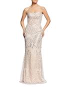 Dress The Population Gretta Strapless Sequined Gown