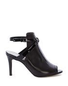 Karen Millen Open Back Ankle Strap Peep Toe Booties