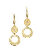 Meira T 14k Yellow Gold Open Circle Dangle Earrings With Diamonds