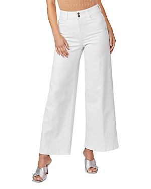 Paige Harper High Rise Wide Leg Jeans In Soft Ecru