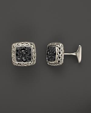 John Hardy Men's Classic Chain Square Cufflinks With Black Sapphires