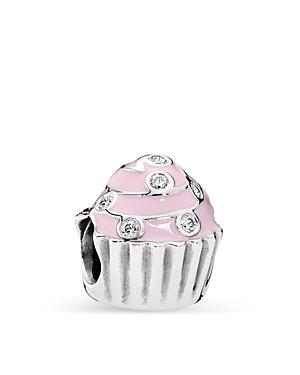 Pandora Charm - Sterling Silver, Enamel & Cubic Zirconia Sweet Cupcake, Moments Collection