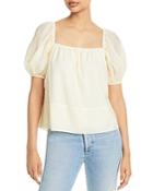 Wayf Myles Square Neck Peasant Top