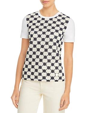 Tory Burch Logo Lace Front Tee