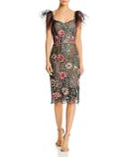 Bronx And Banco Melia Floral-embroidered Illusion Dress