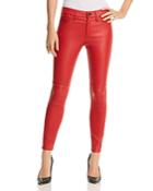 Current/elliott The Stiletto Leather Skinny Jeans In Haute Red