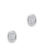 Bloomingdale's Oval Shaped Diamond Stud Earrings In 14k White Gold, 0.33 Ct. T.w. - 100% Exclusive
