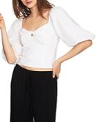 1.state Puff-sleeve Cropped Top
