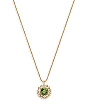 Bloomingdale's Peridot & Diamond Pendant Necklace In 14k Yellow Gold, 18 - 100% Exclusive
