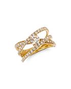 Bloomingdale's Champagne Diamond Solitaire Crossover Band In 14k Yellow Gold, 1.54 Ct. T.w. - 100% Exclusive