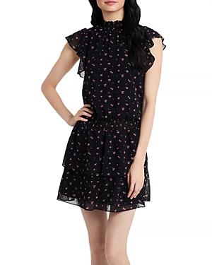 1.state Poetic Rosettes Printed Smocked Dress