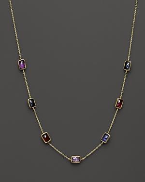 Ippolita 18k Gold Rock Candy Mini Gelato Rectangular Station Necklace In Majesty, 16