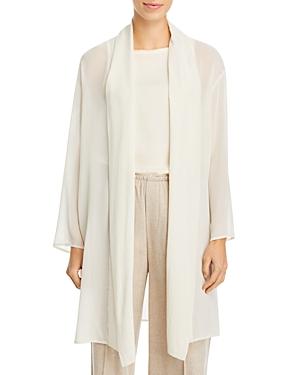 Eileen Fisher High Collar Silk Georgette Crepe Jacket