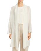 Eileen Fisher High Collar Silk Georgette Crepe Jacket