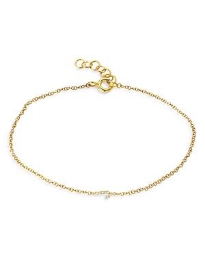 Zoe Lev 14k Yellow Gold Mini Diamond Initial Bracelet
