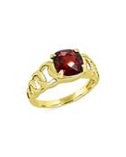 Bloomingdale's Garnet Chain Link Ring In 14k Yellow Gold - 100% Exclusive
