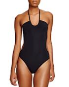 Tory Burch Solid Bandeau Cutout One Piece Swimsuit