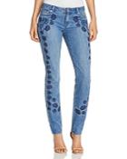 Michael Michael Kors Dillon Floral Embroidered Slim Jeans In Antique Wash - 100% Bloomingdale's Exclusive