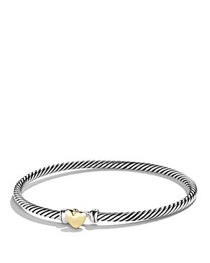 David Yurman Cable Collectibles Heart Bracelet With 18k Gold, 3mm