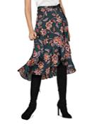 Bcbgmaxazria Floral Midi Wrap Skirt