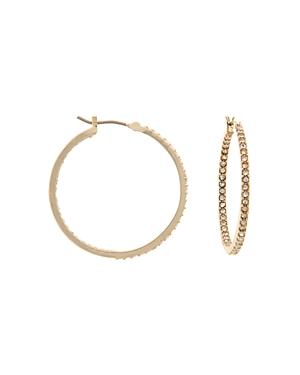 Lauren Ralph Lauren Pave Small Gold-tone Hoop Earrings