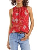 Vince Camuto V Neck Floral Print Top