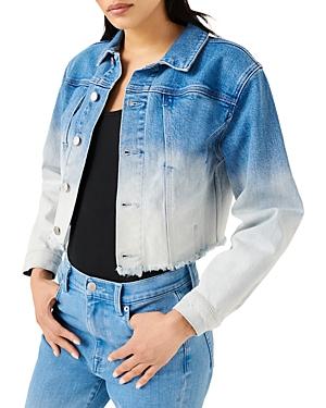 7 For All Mankind Ombre Frayed Crop Denim Jacket