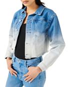7 For All Mankind Ombre Frayed Crop Denim Jacket