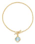 Bloomingdale's Sky Blue Topaz Clover Bracelet In 14k Yellow Gold - 100% Exclusive