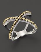 Lagos 18k Gold And Sterling Silver Enso Caviar X Ring