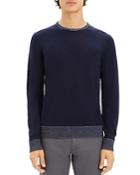 Theory Rothley Color-block Merino Wool Crewneck Sweater