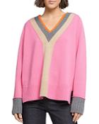 Paule Ka Color Blocked Wool Cashmere Sweater