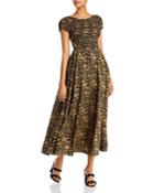 Free People Ultraviolet Floral Print Smocked Midi Dress