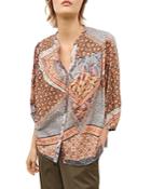 Gerard Darel Nubia Patchwork Print Blouse