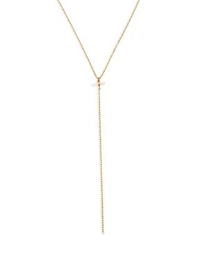 Allsaints Rose Quartz Lariat Necklace, 18-20