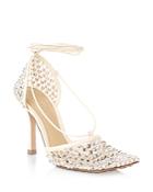 Bottega Veneta Women's Stretch Embellished Ankle Strap High Heel Pumps