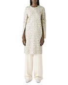 St. John Slit Sleeve Textured Knit Coat