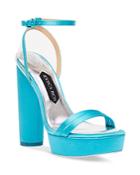 Jessica Rich Women's Satin Ankle Strap Platform Sandals