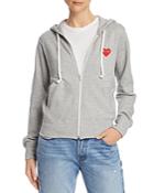 Comme Des Garcons Play Red Heart Zip-front Hoodie