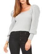 1.state Ribbed Square Neck Sparkle Sweater