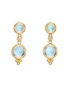 Temple St. Clair 18k Yellow Gold Turquoise And Crystal Mandala & Diamond Double Drop Earrings