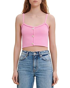 Maje Madeny Braid Trim Crop Top