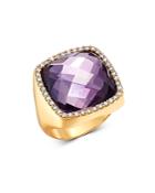 Roberto Coin 18k Rose Gold Amethyst Cocktail Ring With Diamonds