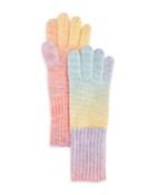 Aqua Space Dye Rib Knit Long Gloves - 100% Exclusive