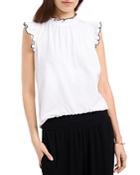 1.state Mock Neck Contrast Trim Top