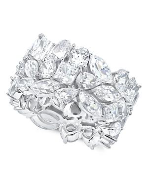Crislu Celebration Ring In Platinum-plated Sterling Silver