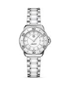 Tag Heuer Formula 1 Stainless Steel And White Ceramic Watch With Diamonds, 32mm