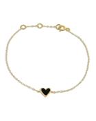 Rachel Reid 14k Yellow Gold Enamel Heart Chain Bracelet