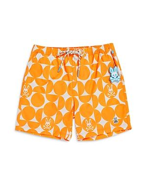 Psycho Bunny Bennett Geo Print Slim Fit Swim Trunks