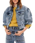 Ba & Sh Dilara Cotton Denim Jacket In Blue